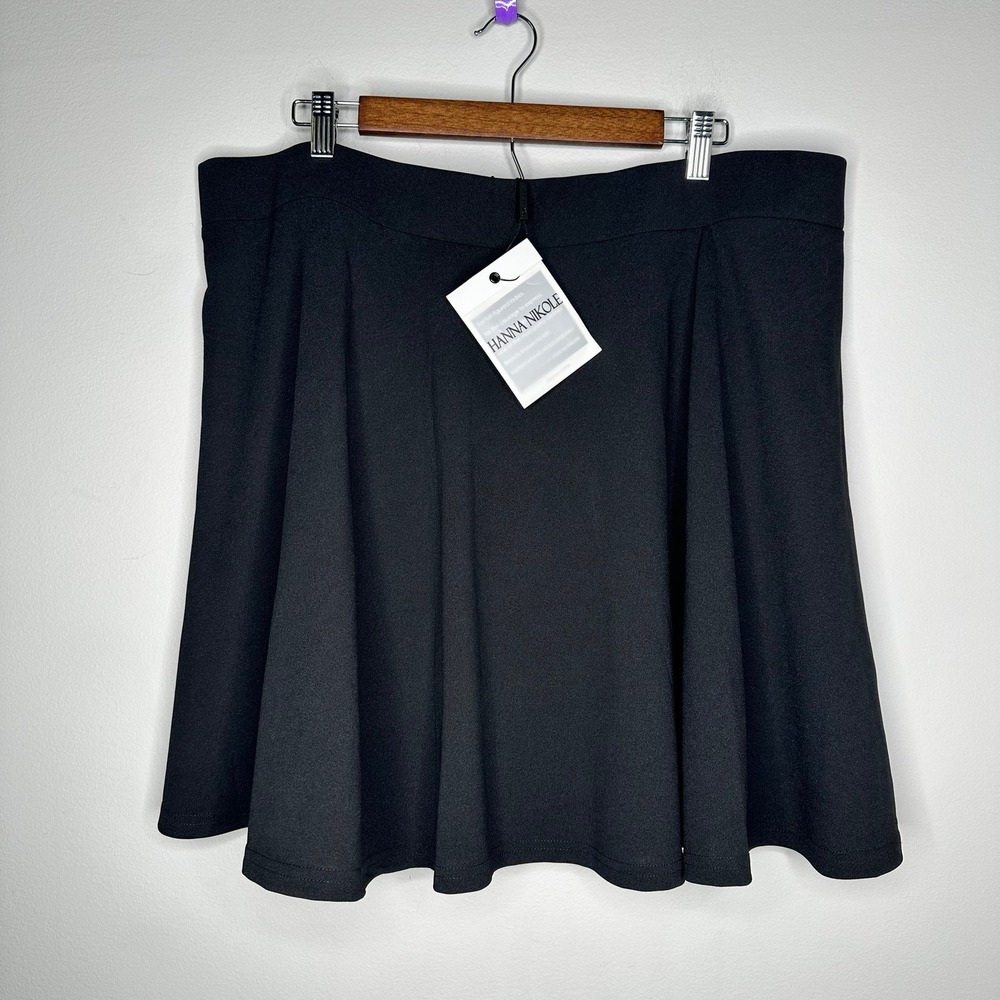 Hanna Nikole Black Skort Flared Skater Skirt with Size 24W NWT Plus Size 3X